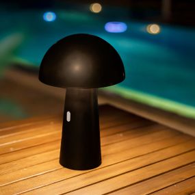 New Garden Shitake - oplaadbare buiten tafellamp - Ø16,5 x 25,5 cm - 7,5W LED incl. - IP44 - zwart