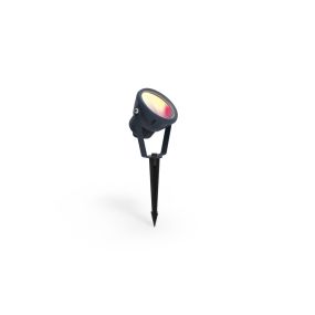 Lutec Mini Leto - Grondspot op spiek - slimme verlichting -  Lutec Connect - 11,8 x 13,4 x 33,2 cm - 8W LED incl. - IP65 - donkergrijs