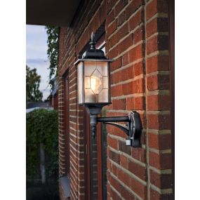 Konstsmide Milano Up - wandverlichting met sensor - 29 x 53 x 16 cm - IP44 - zwart