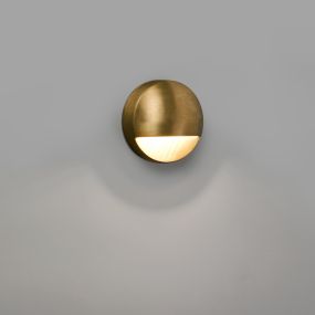 Faro Drak - wandverlichting - Ø 9 x 4,5 cm - 6W LED incl. - IP44 - messing