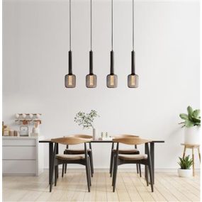 Searchlight Dulwich - hanglamp 4L - 6 x 80 x 120 cm - zwart