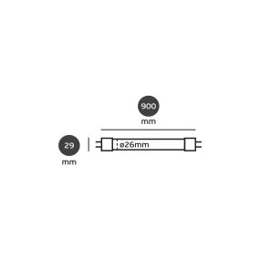 VK Lighting T8 LED TL buis - Ø 2,6 x 90 cm - G13 - 14W - niet-dimbaar - 3000K