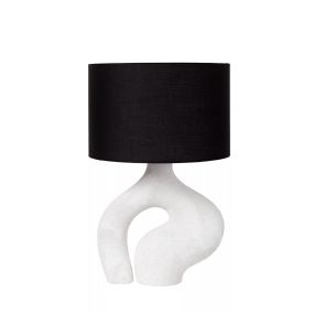 Lucide Forma - tafellamp - Ø 34 x 54 cm - wit met zwart