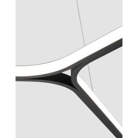 Nova Luce Oderick - hanglamp - Ø 101,6 x 182 cm - 45W LED incl. - zand zwart