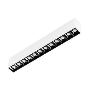 Faro Neso Point-12 - armatuur voor magnetische rail - 32 x 3,4 x 5,6 cm - 16W DALI dimbare LED warm wit (2700K) incl. - 34° lichtbundel - wit