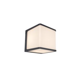 Lutec Doblo - buiten wandverlichting - 15 x15 x15 cm - 19,1W LED incl. - IP54 - 4000K - donkergrijs