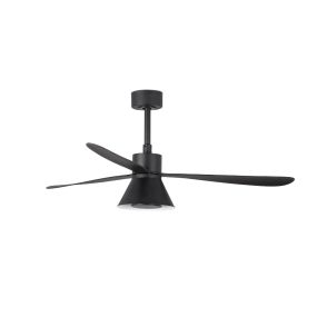 Faro Amelia - plafondventilator - Ø 132 x 26 cm - 6 snelheden - 20W dimbare LED incl. - incl. afstandsbediening met timer - zwart