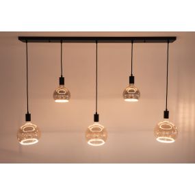 Lichtkoning Ensemble - hanglamp 5L - 130 x 10 x 150 cm - zwart