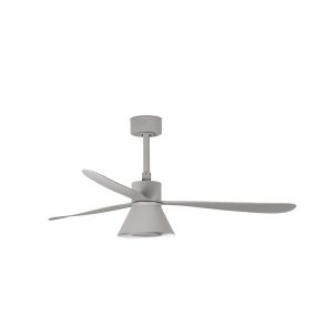 Faro Amelia - plafondventilator - Ø 132 x 26 cm - 6 snelheden - 20W dimbare LED incl. - incl. afstandsbediening met timer - grijs