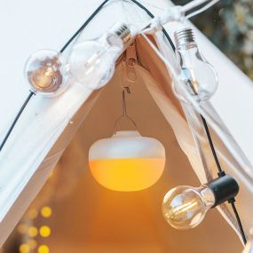 New Garden Cherry Warm - draagbare oplaadbare lichtbron met afstandsbediening - 11 x 9 cm - 9W LED incl. - IP54 - wit - 1800K