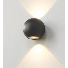 Artdelight Denver - buiten wandverlichting - Ø 10 cm - 2 x 4W dimbare LED incl. - IP54 - zwart