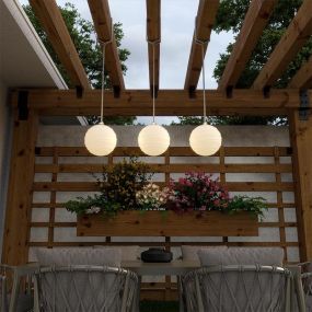New Garden Sora - oplaadbare hanglamp op afstandsbediening - Ø 24,4 cm - LED incl. - IP65 - grijs - RGB + witte lichtkleur
