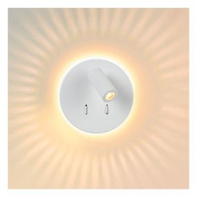 Lucide Bentjer - wandlamp -Ø 14 x 10,5 cm - 6W + 3W LED incl. - wit
