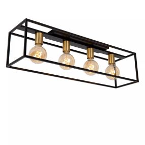 Lucide Ruben - plafondlamp - 90 x 20 x 22,5 cm - zwart