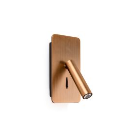 Faro Suau - wandverlichting met schakelaar - 9,5 x 14 x 17 cm - 3W LED incl. - brons