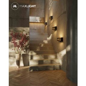 Maxlight Araxa - wandverlichting - 21 x 9 x 10 cm - 12W LED incl. - zwart