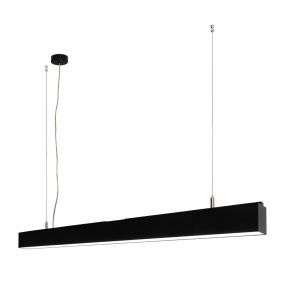 Lichtkoning Linear - hanglamp - 113,5 x 5 x 200 cm - 36W LED incl. dimbaar - zwart - warm witte lichtkleur