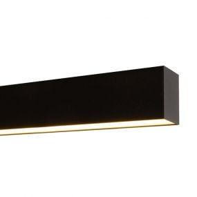 Lichtkoning Linear - plafondverlichting - 170 x 6,5 x 5 cm - 54W LED incl. dimbaar - zwart - warm witte lichtkleur
