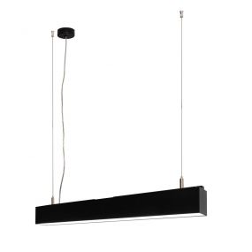 Lichtkoning Linear - hanglamp - 57 x 5 x 200 cm - 18W LED incl. dimbaar - zwart - warm witte lichtkleur