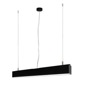 Lichtkoning Linear - hanglamp - 57 x 5 x 200 cm - 18W LED incl. dimbaar - zwart - warm witte lichtkleur