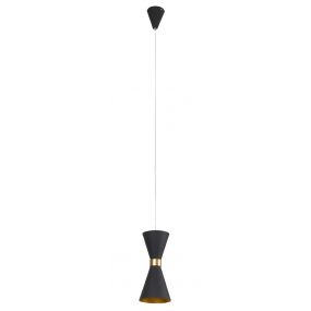 Maxlight Cornet - hanglamp - Ø 12 x 130 cm - 5W LED incl. - zwart en goud