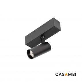 Faro Neso Hole - spot voor magnetische rail met Casambi - Ø 3,5 x 10 x 8 cm - 5W LED warm wit (3000K) incl.  - 40° lichtbundel - zwart