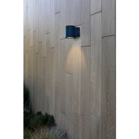 Faro Tond - buiten wandverlichting - Ø 8 x 9,5 x 10 cm - 6W LED incl. 2700K - IP54 - donker grijs 