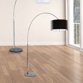 Searchlight Arcs - staanlamp - 209 cm - chroom en zwart