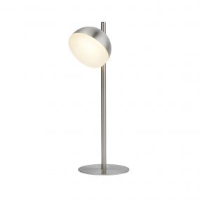 Searchlight Tully - tafellamp - 12 x 35 cm - 6W LED incl. - satijn zilver