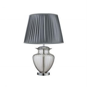 Searchlight Elina - tafellamp - 69 cm - grijs en gerookt glas