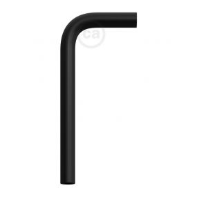 Creative Cables -  gebogen metalen design verlengstang - 14 x 6,5 cm - zwart 