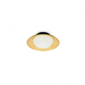 Faro Side - plafond/wandverlichting - Ø 20 x 9 cm - zwart & goud
