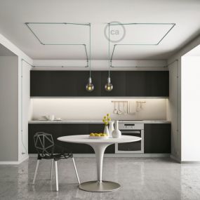 Creative Cables - plafond/wand snoerbevestiging - Ø 2,2 cm - transparant