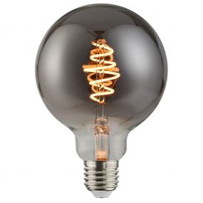 Nordlux LED filament lamp - Ø 9,5 x 14 cm - E27 - 5W - dimbaar - 1800K - gerookt