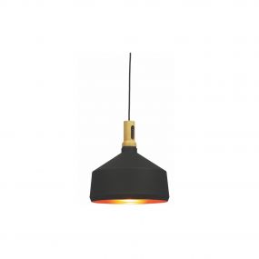 Artdelight Cornet - hanglamp - Ø 36 x 173 cm - zwart en goud