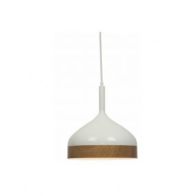 Artdelight Moondrop - hanglamp - Ø 30 x 181 cm - wit en hout