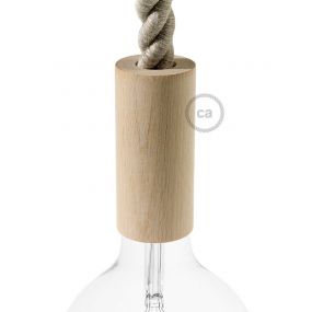 Creative Cables - houten E27 fitting voor 2XL strijkijzersnoer - Ø 5 x 11 cm - lichtbruin