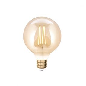 iDual LED-lamp met afstandsbediening - Ø 9,5 x 14 cm - E27 - 9W dimbaar - 2200K tot 5500K - amber