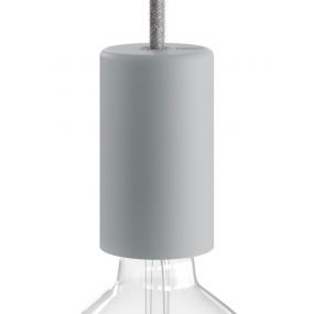 Creative Cables Eiva Elegant - E27 fitting met siliconen kabelhouder - Ø 6 x 10,5 cm - IP65 - gletsjer grijs