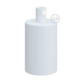 Creative Cables - E27 fitting met cilindervormige metalen kabelhouder - Ø 4,2 x 6,2 cm - wit