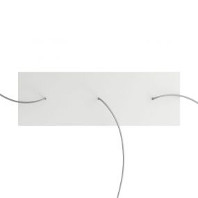 Creative Cables - Rose-One Rechthoekig plafondrozet voor 3 lichtpunten - 67,5 x 22,5 cm - wit