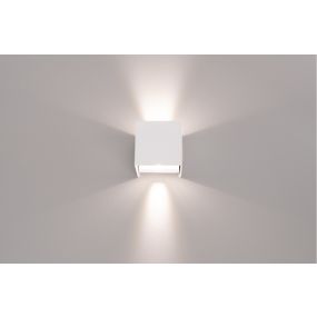 Century Italia Appalque - buiten wandverlichting met 2 regelbare lichtbundels - 12 x 12 x 12 cm - 20W LED incl. - instelbare lichtkleur - IP65 - wit   
