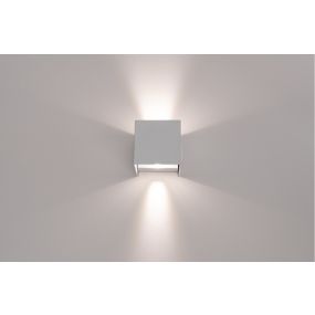 Century Italia Appalque - buiten wandverlichting met 2 regelbare lichtbundels - 12 x 12 x 12 cm - 20W LED incl. - instelbare lichtkleur - IP65 - grijs