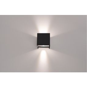 Century Italia Appalque - buiten wandverlichting met 2 regelbare lichtbundels - 12 x 12 x 12 cm - 20W LED incl. - instelbare lichtkleur - IP65 - zwart  