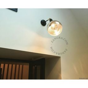 Zangra - plafond/wandverlichting - 22 cm - zwart