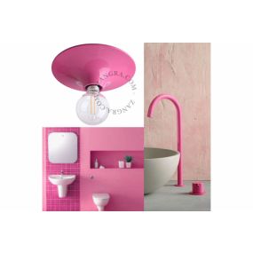 Zangra - plafond/wandverlichting - ⌀ 25 x 6,5 cm - roze