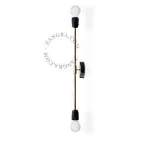 Zangra Baton - plafond/wandlamp - 63,5 x 10 x 8 cm - zwart