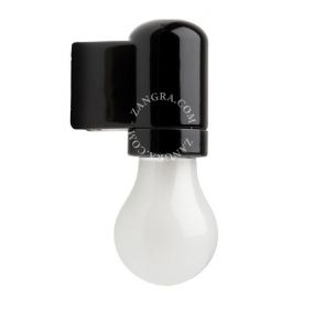 Zangra Puur Porselein - wandlamp - 8 x 7,5 x 5 cm - zwart