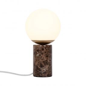 Nordlux Lilly marble - tafellamp - Ø 15 x 28,5 cm - bruin
