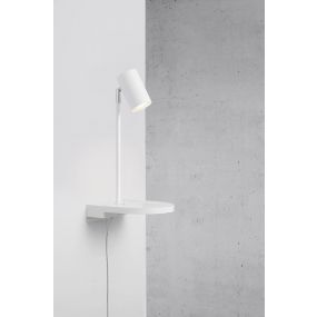 Nordlux Cody - wandlamp met schakelaar en USB-poort - 20 x 20 x 42,9 cm - wit 